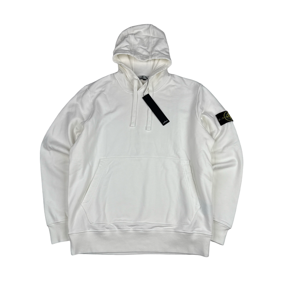 Stone Island 2021 White Pullover Cotton Hoodie - XL
