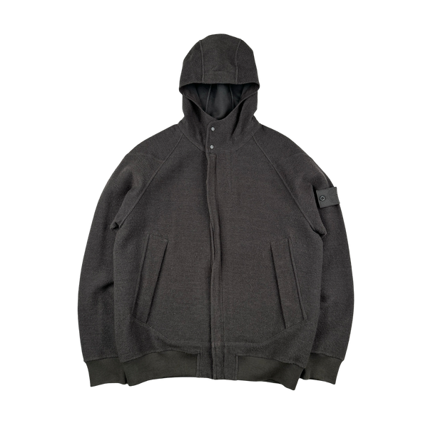 Stone Island 2020 Grey Ghost Piece Wool Hooded Jumper - Medium