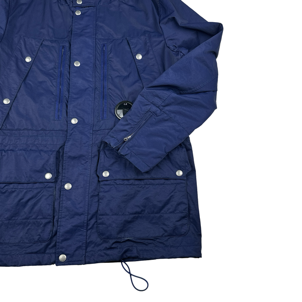 CP Company Blue Lens Viewer Zipped Velour Lined Multi Pocket Jacket - XXL
