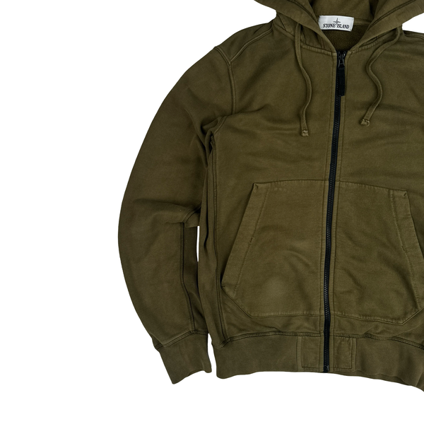 Stone Island 2016 Khaki Zipped Cotton Hoodie - Large