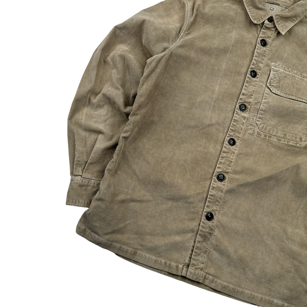 CP Company Beige Corduroy Button Up Shirt - Medium