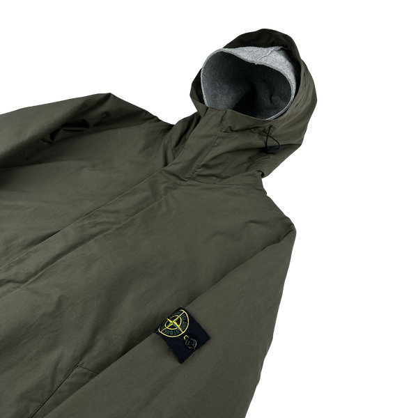 Stone Island 2004 Green Duel Layer Cotton Parka Jacket - XL