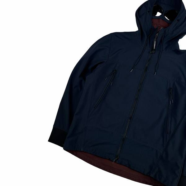 CP Company Navy Hooded Lined Soft Shell Goggle Jacket - 3XL