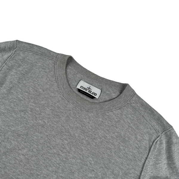 Stone Island 2022 Light Grey Knit Crewneck Jumper - Large
