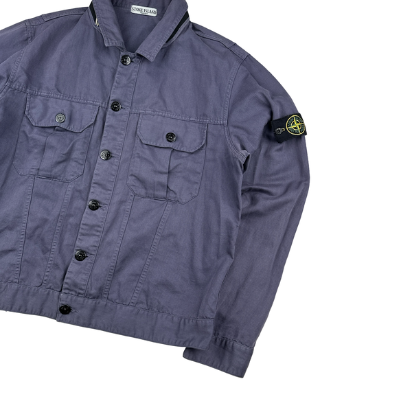 Stone Island 2003 Purple Multi Pocket Buttoned Overshirt - XL