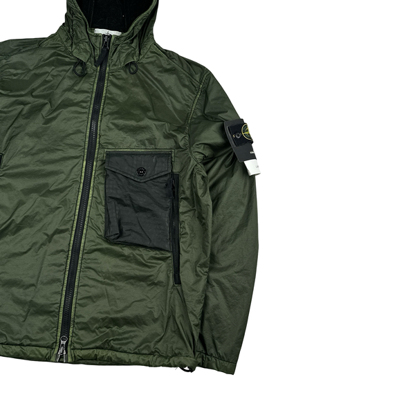 Stone Island 2020 Green Lamy Flock Velour Lining Jacket - Large