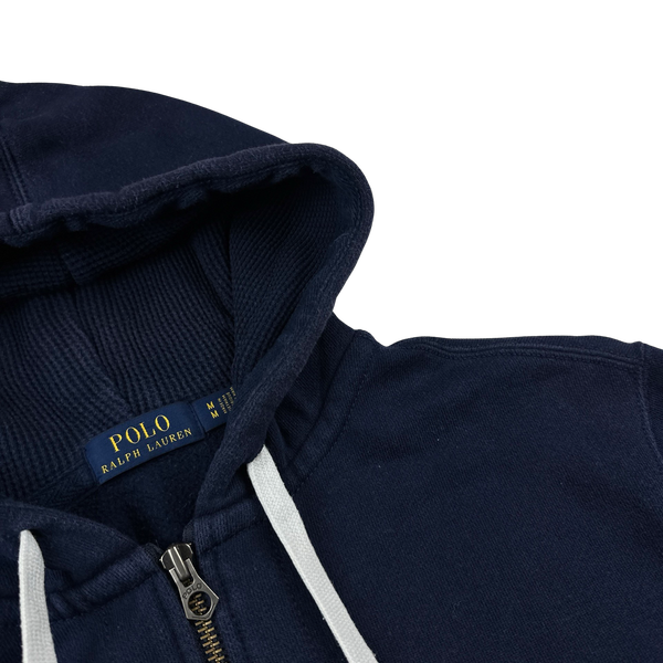Ralph Lauren Navy Thick Cotton Zipped Hoodie - Medium