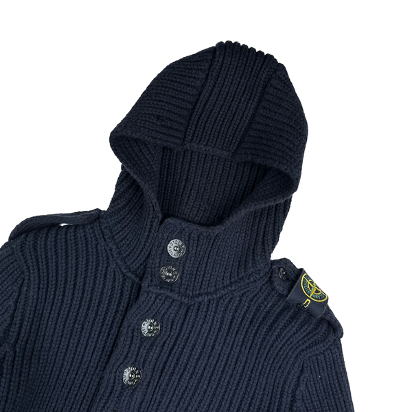 Stone Island Heavyweight Thick Hooded Quarter Zipped Knit - Medium