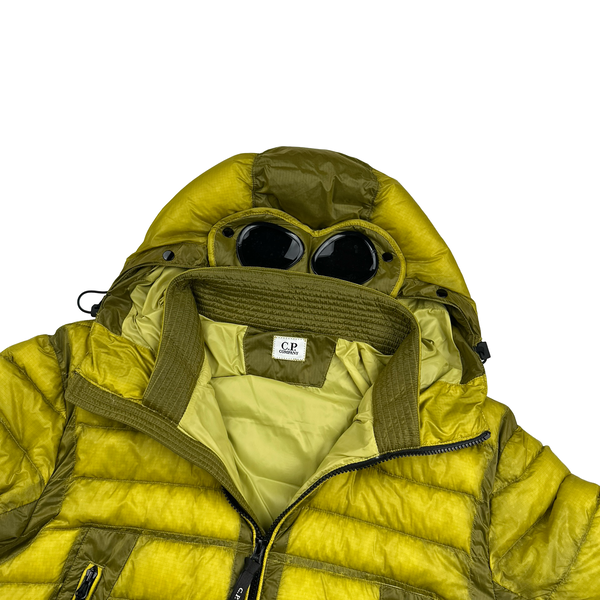 CP Company Yellow Down Filled DD Shell Goggle Puffer Jacket - Large