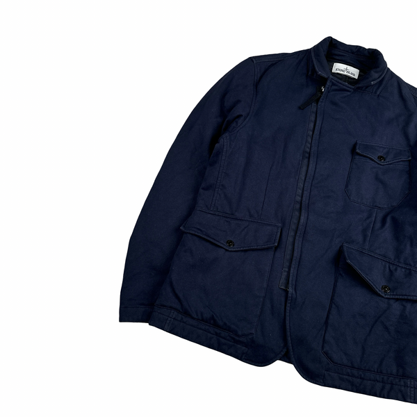Stone Island 2016 Navy Quilted Multi Pocket Overshirt Jacket - Large