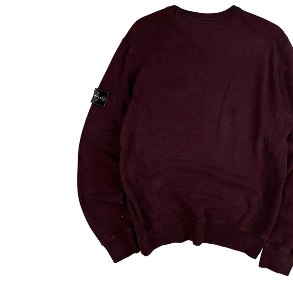 Stone Island 2018 Maroon Frost Crewneck Sweatshirt - Large