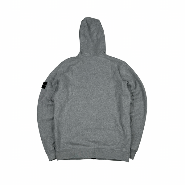 Stone Island 2023 Grey Zipped Hooded Jumper - Medium