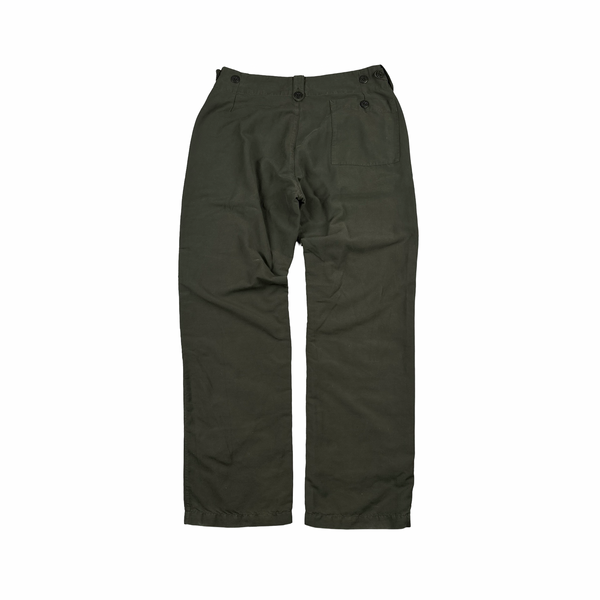 Stone Island 2001 Khaki Vintage Straight Relaxed Trousers - Large