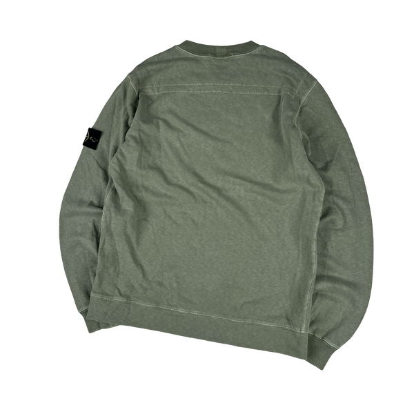 Stone Island 2019 Sage Green Cotton Crewneck Sweatshirt - Large