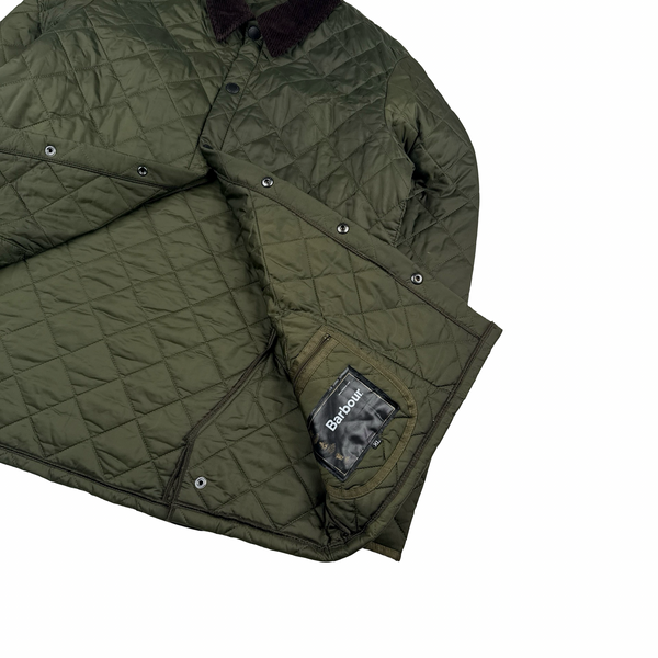 Barbour Green Quilted Front Pocket Buttoned Jacket - XL