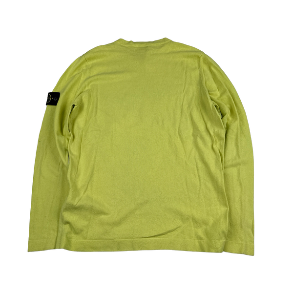 Stone Island 2020 Yellow Soft Cotton Knit Crewneck - Large