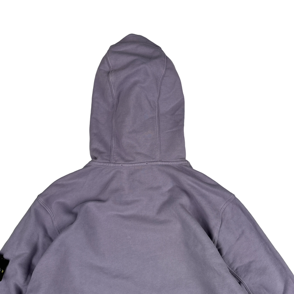 Stone Island 2023 Purple Cotton Hoodie Jumper - Medium