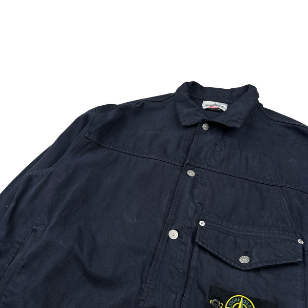 Stone Island x Supreme 2023 Navy Bull Denim TC Jacket - XL