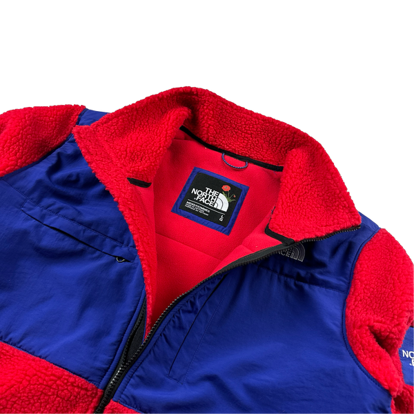 North Face x Nordstrum Collab Blue/Red Colour Block Fleece Jumper - Large