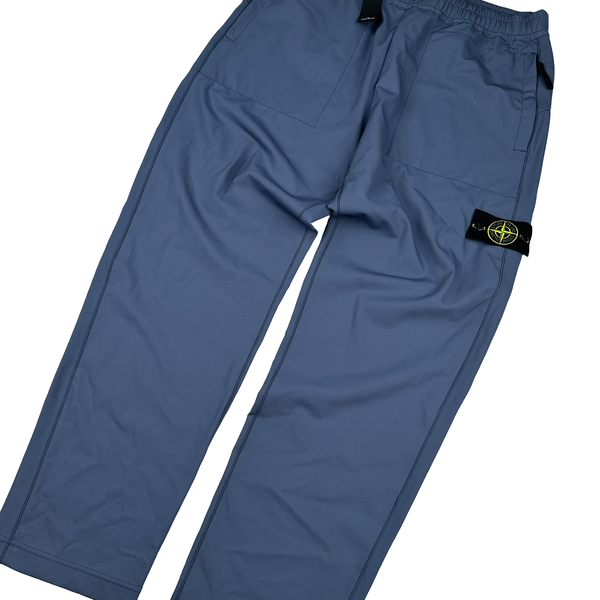 Stone Island 2024 Blue Nylon Slim Cut Trousers - XL