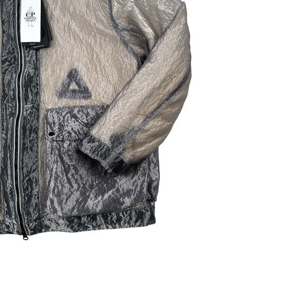 CP Company X Palace Silver Kan D Shearling Lined Spellout Embroidered Pocketed Jacket - Small