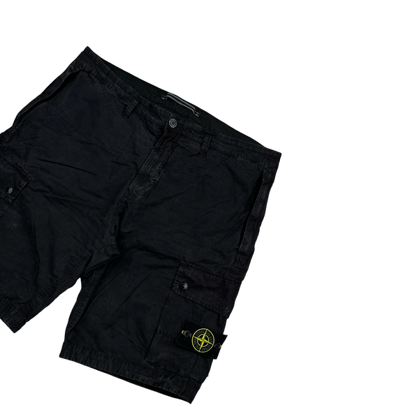 Stone Island 2023 Black Slim Bermuda Cotton Shorts - 36"