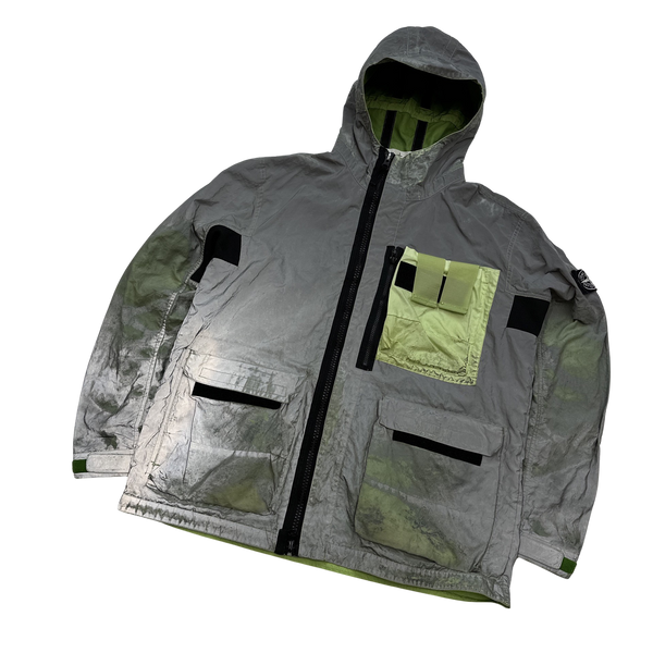 Stone Island 2017 Green Garment Dyed Plated Reflective Mussola Jacket - XL