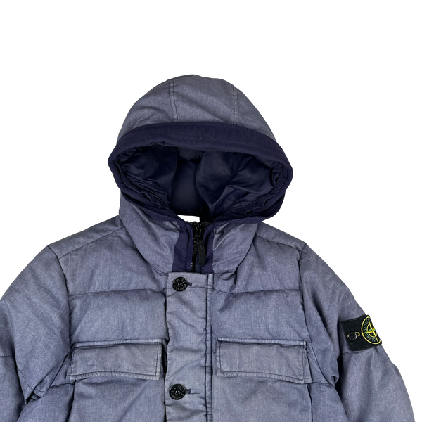 Stone Island Purple Lino Resinato Down-TC Puffer Jacket - Small