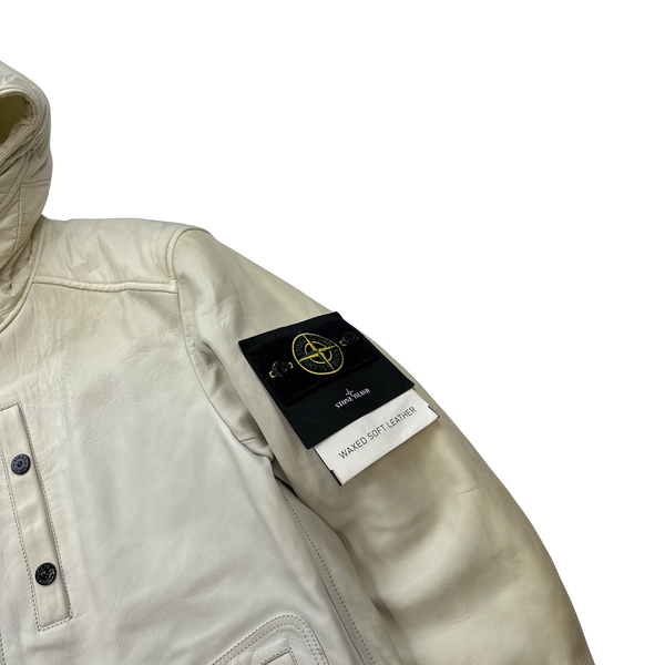 Stone Island 2013 Waxed Soft Leather Jacket - Large