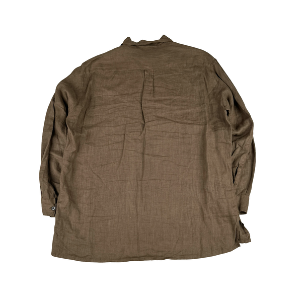 CP Company Vintage Brown 100% Linen Shirt - XXL