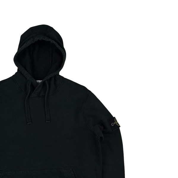 Stone Island 2022 Black Pullover Cotton Hoodie - Small