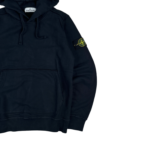 Stone Island Navy Cotton Pullover Hoodie - Small