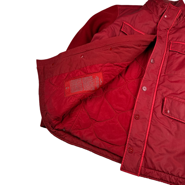 Stone Island 2013 Red Ghost Piece Panno Tinto Capo Piu Mussola Gommata Jacket - XL