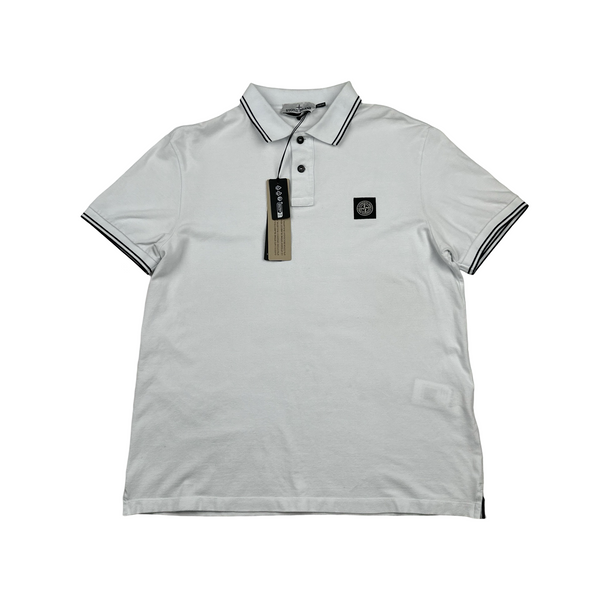 Stone Island 2022 White Polo Shirt - Large