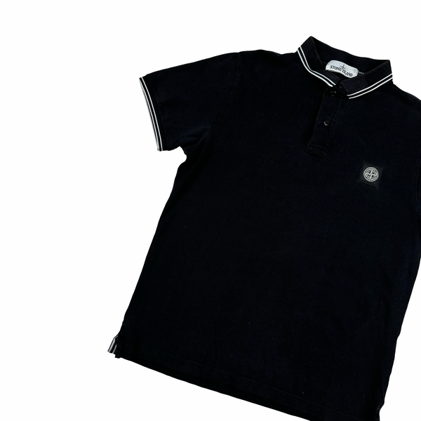 Stone Island 2018 Black Short Sleeve Polo Shirt - Large