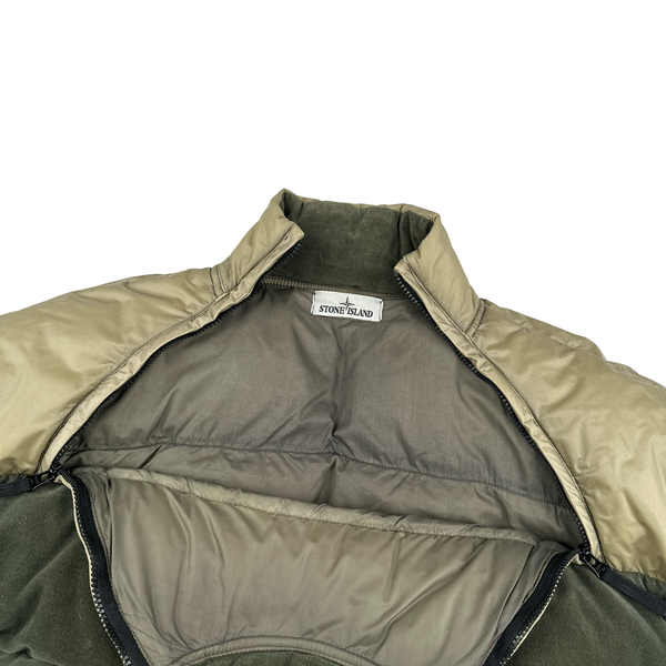 Stone Island 2018 Khaki Cotton Velvet Down TC Reverse Lamy Flock Puffer - Large
