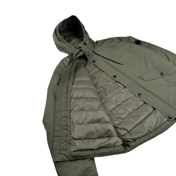 CP Company Khaki Micro M Down Filled Puffer Jacket - Large