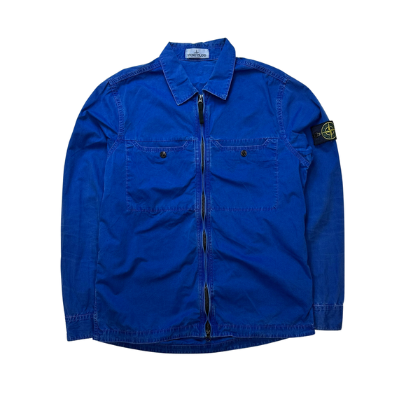 ジャケット・アウター Ripstop Garment Dyed Overshirt Stone Island 2016 Blue Garment Dyed Overshirt - Large