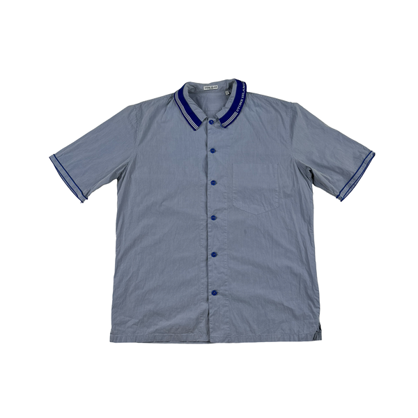 Stone Island 2005 Rare Spellout Collar Cotton Blend Shirt - Large