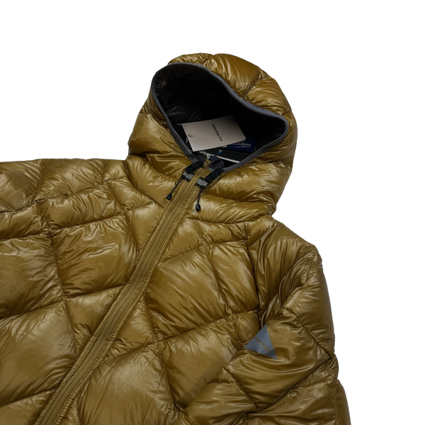 And Wander Brown Pertex Diamond Quilted Hooded Puffer Jacket - Small