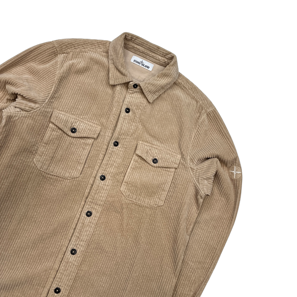 Stone Island 2021 Sand Corduroy Overshirt - Large