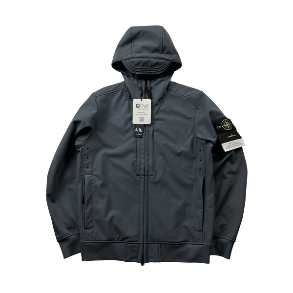 Stone Island AW2023 Grey Soft Shell R e-Dye Hooded Jacket - Small