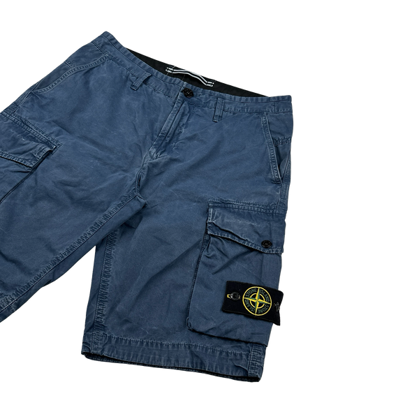 Stone Island 2020 Blue Cotton Cargo Shorts - 31"