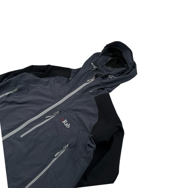 RAB Grey Zipped Waterproof Soft Shell Jacket - XL