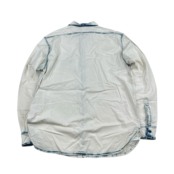 Stone Island Blue Tie Dye White Cotton Buttoned Shirt - XL