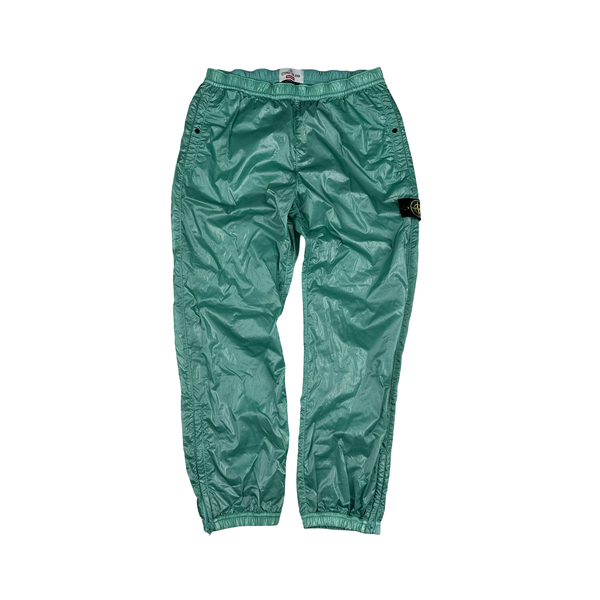 Stone Island x Supreme 2019 Teal Liquid Silk Trousers - Medium