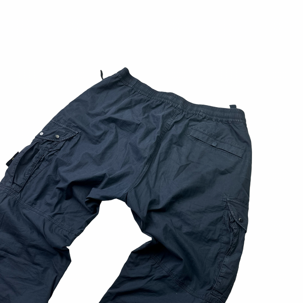 Stone Island 2021 Navy Regular Tapered Cargo Trousers - Large