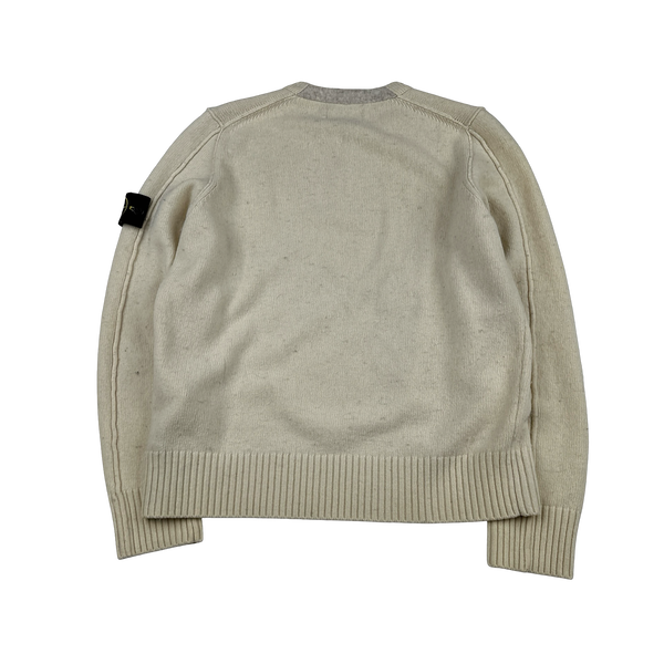 Stone Island 2014 Cream Knitted Wool Pullover Jumper - Medium
