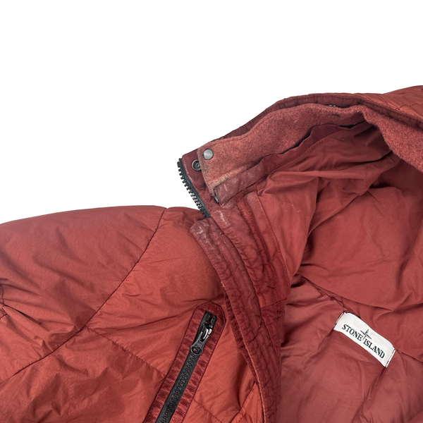 Stone Island 2021 Crinkle Burgundy Down Parker Jacket - Small