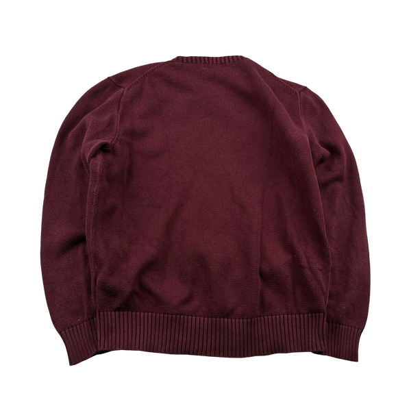 Ralph Lauren Wine Knit Crewneck Jumper - Large
